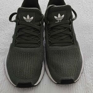 Adidas Green and White Running Shoes